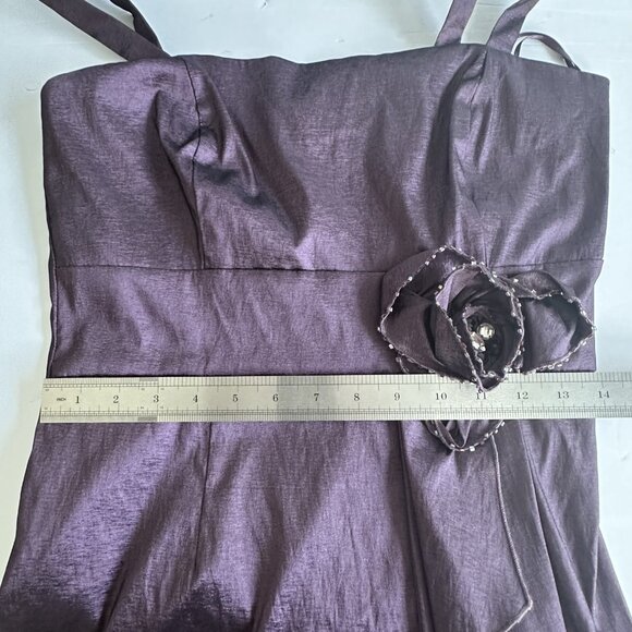 R&M Richards Sheath Dress Womens 8 Purple Beaded Flower Party Whimsygoth 90s Y2K - Picture 11 of 15